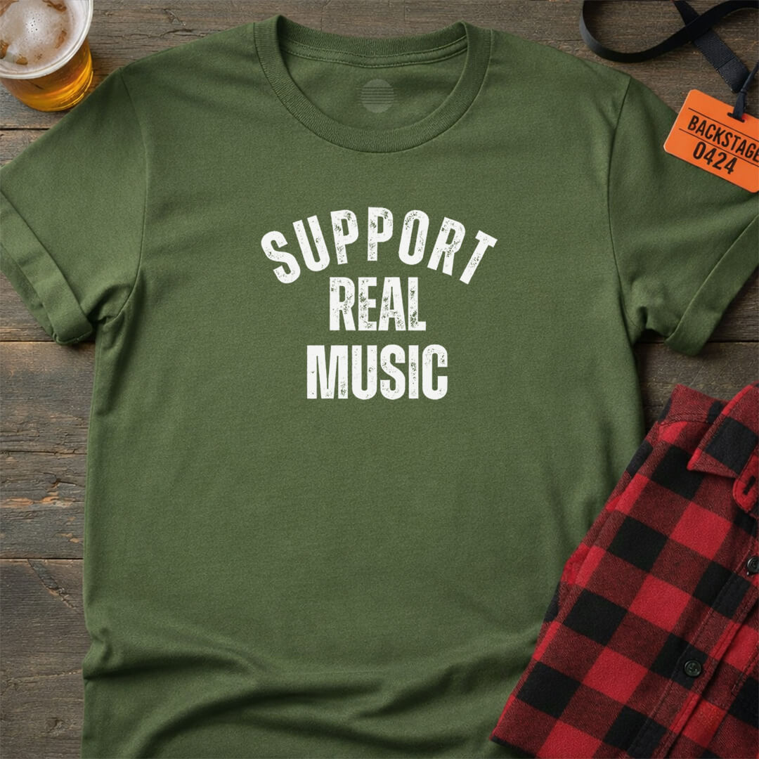SUPPORT REAL MUSIC T-SHIRT