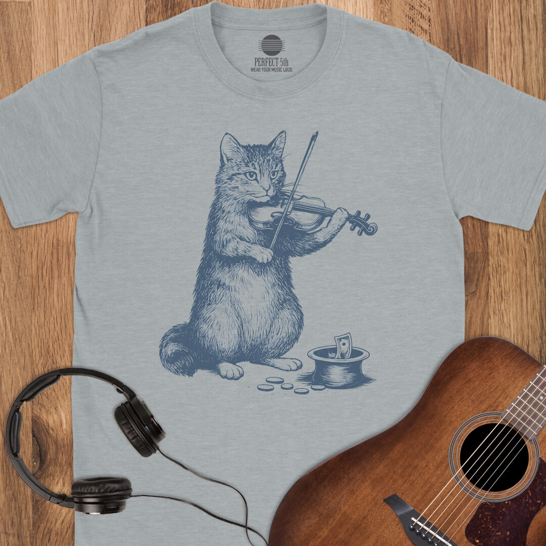 Busker Cat Serenade T-Shirt