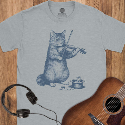 Busker Cat Serenade T-Shirt