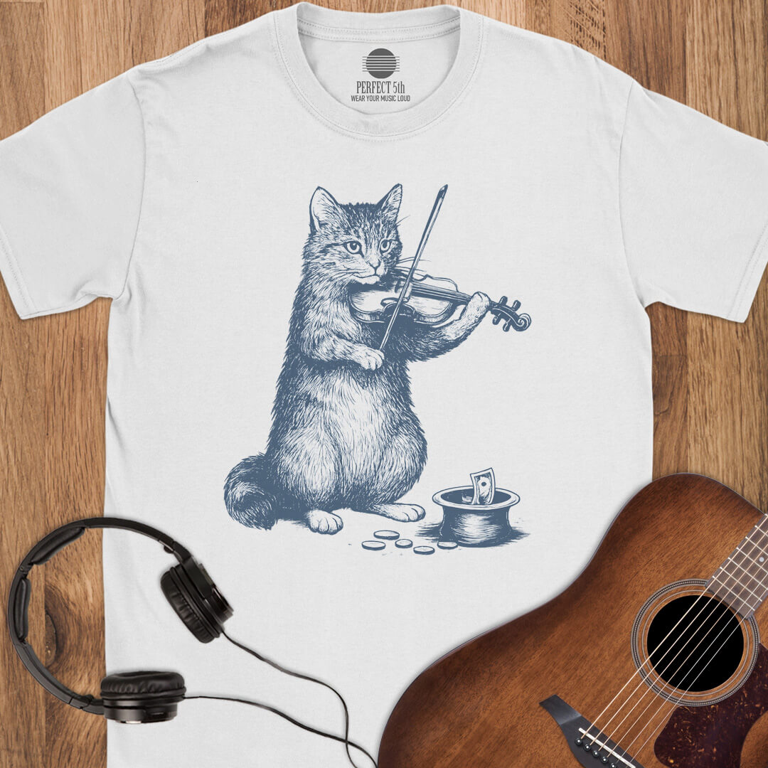 Busker Cat Serenade T-Shirt