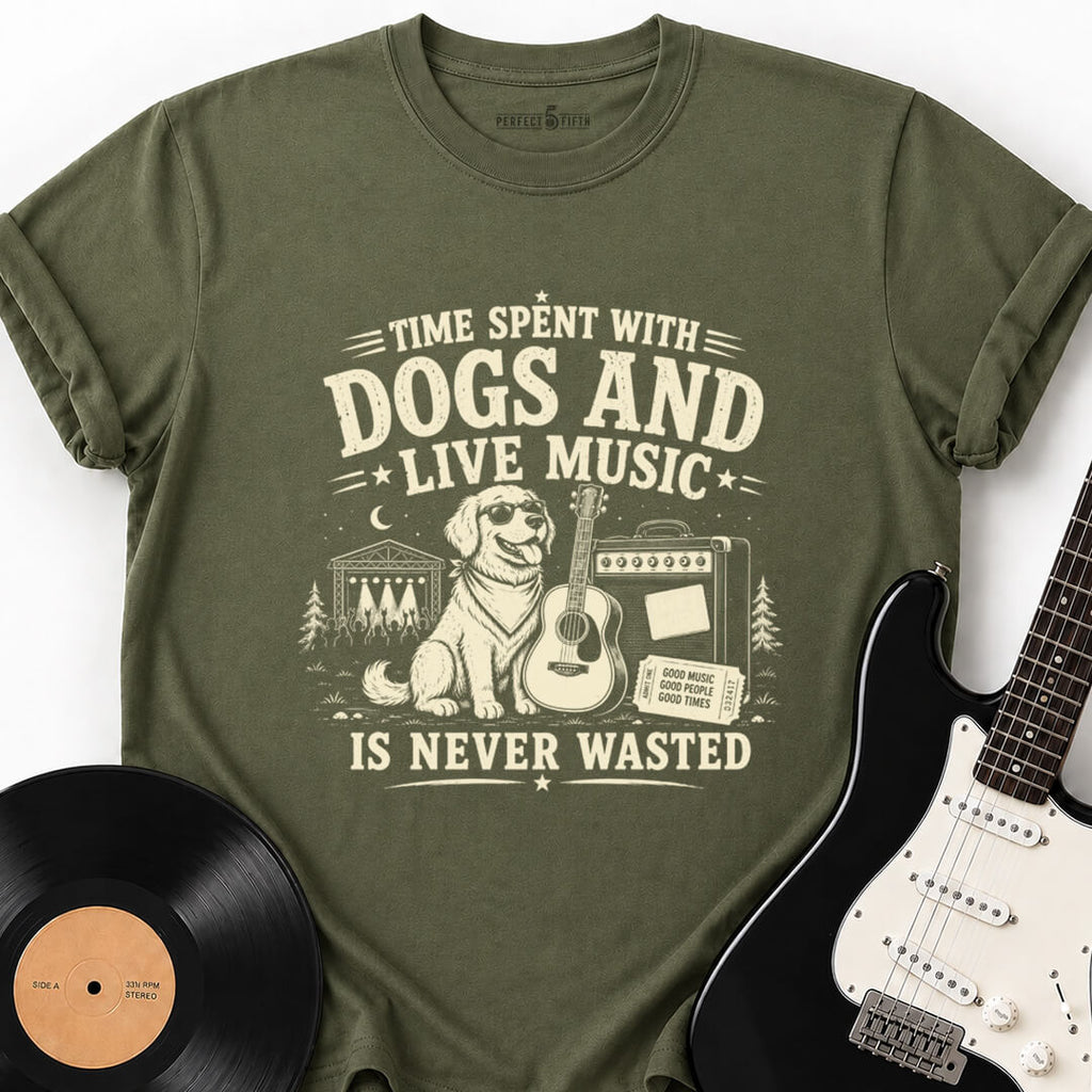 DOGS AND LIVE MUSIC T-SHIRT