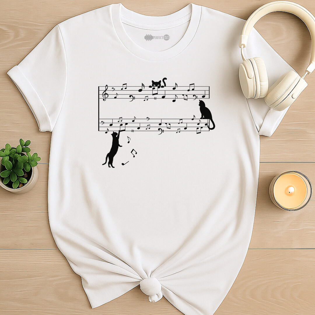 Meow-sic Notes T-Shirts