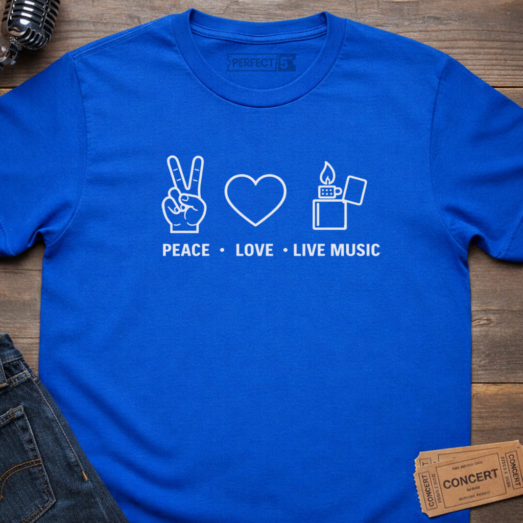 PEACE LOVE LIVE MUSIC T-SHIRT