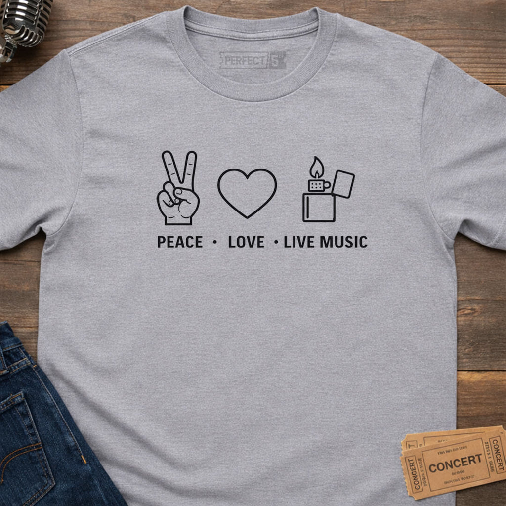 PEACE LOVE LIVE MUSIC T-SHIRT