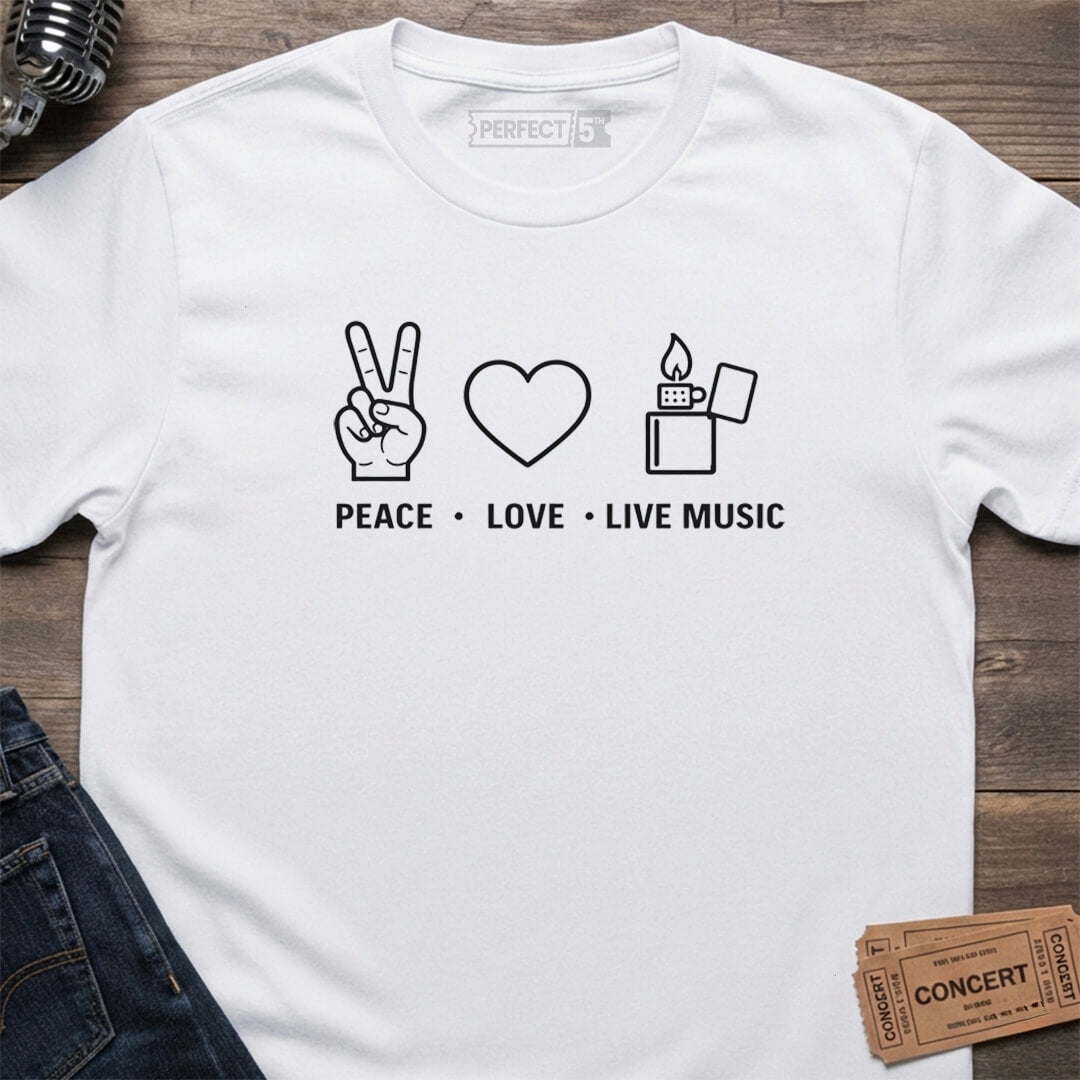PEACE LOVE LIVE MUSIC T-SHIRT