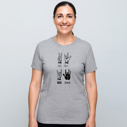 PEACE LOVE ROCK JERRY T-SHIRT