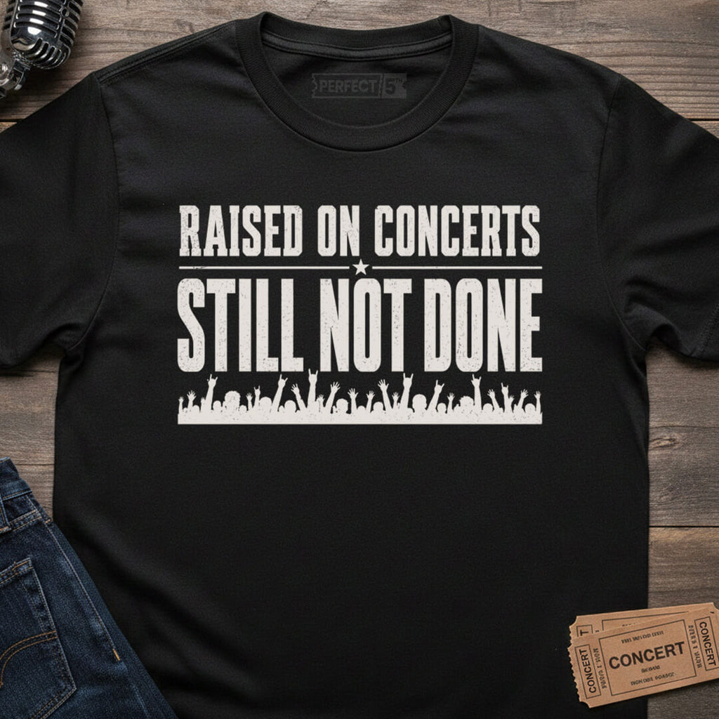 RAISED ON CONCERTS T-SHIRT