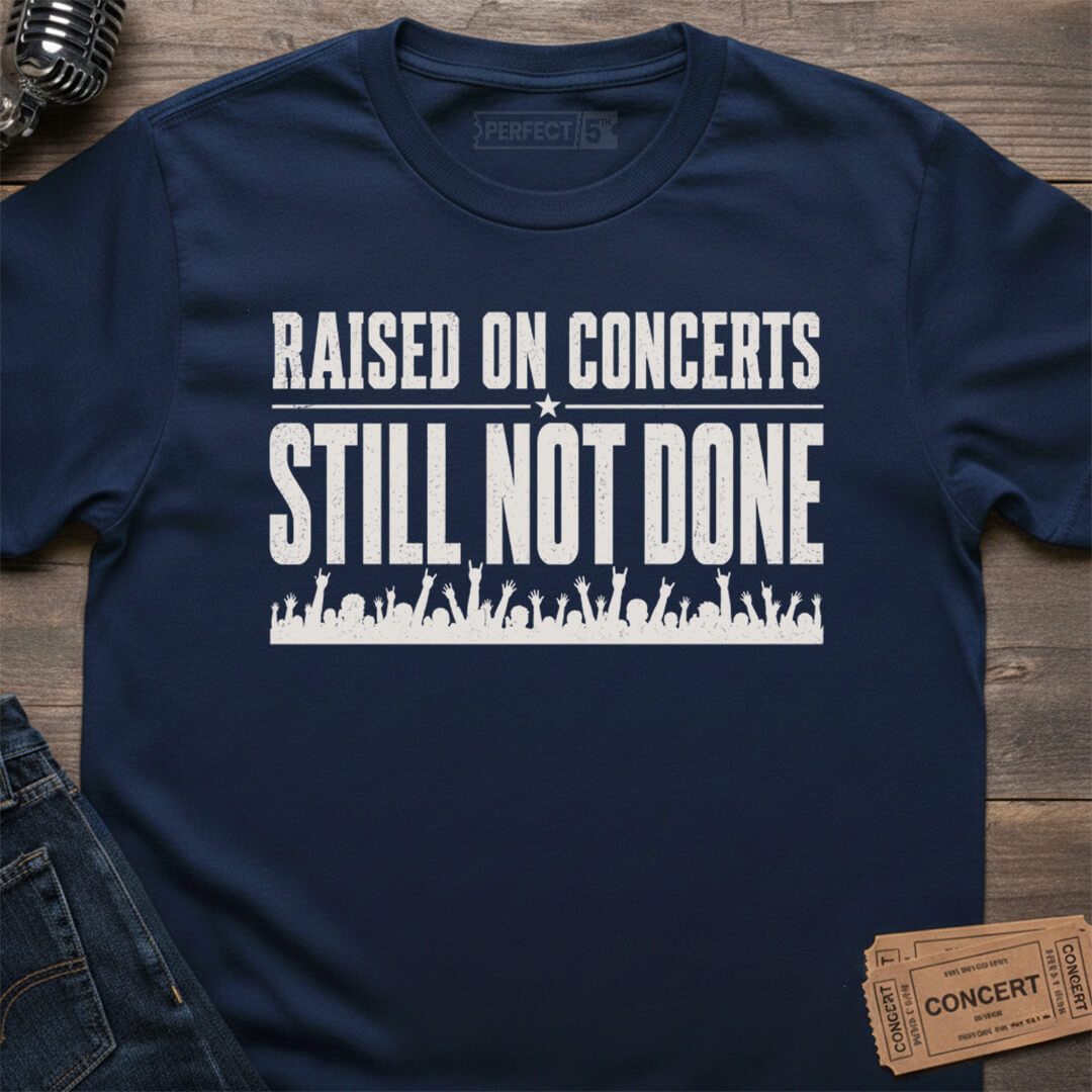 RAISED ON CONCERTS T-SHIRT