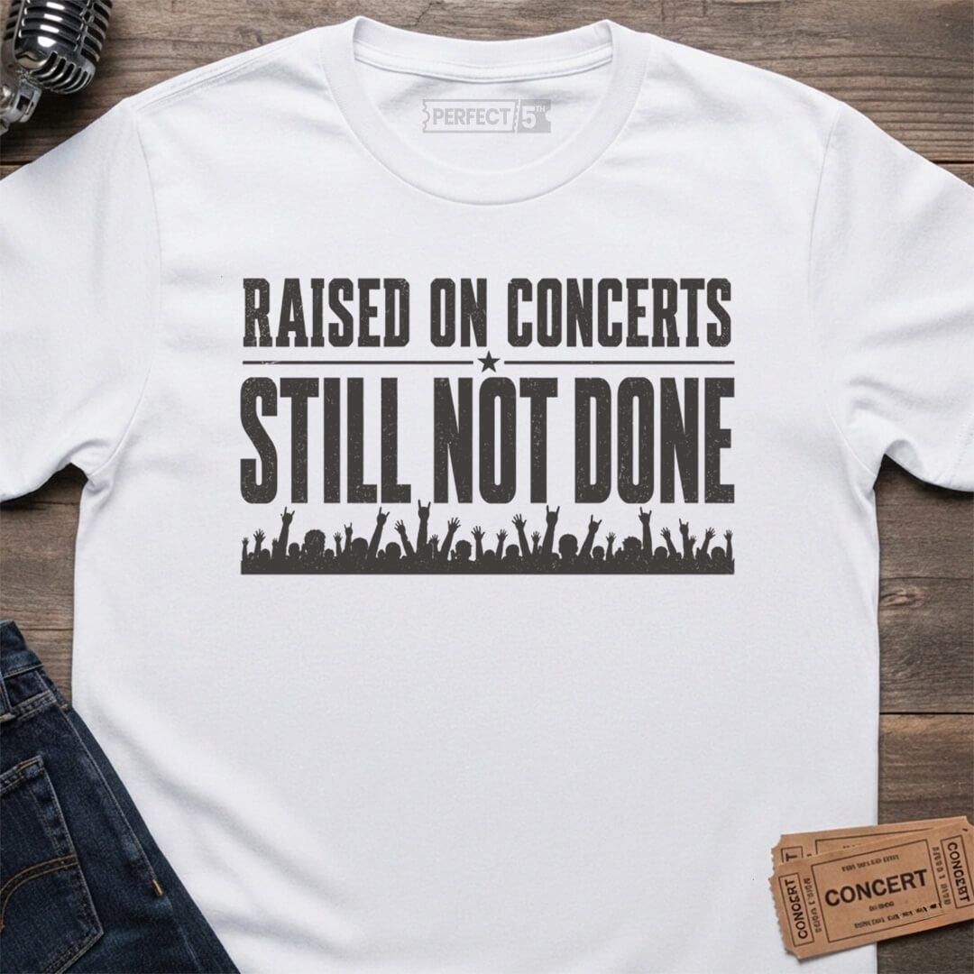 RAISED ON CONCERTS T-SHIRT