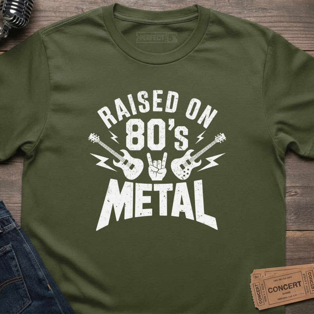 RAISED ON METAL T-SHIRT