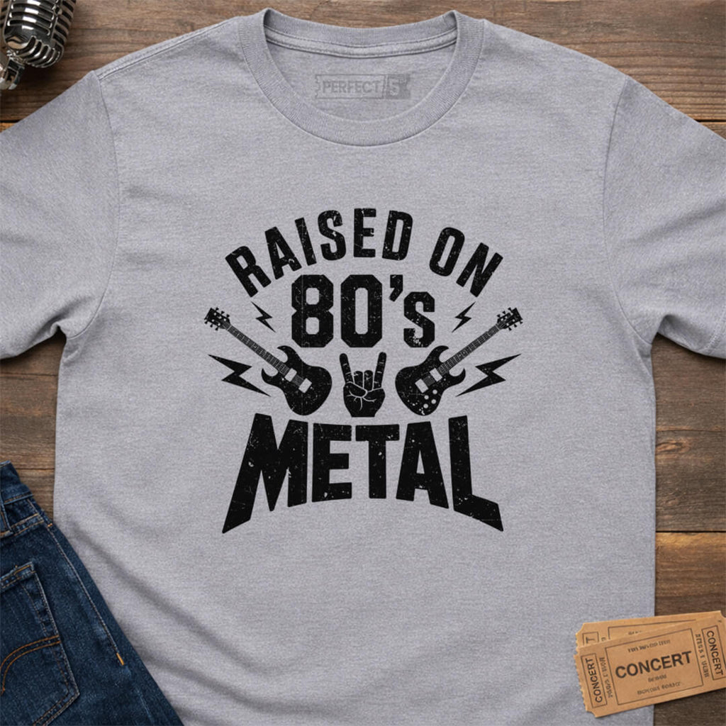 RAISED ON METAL T-SHIRT