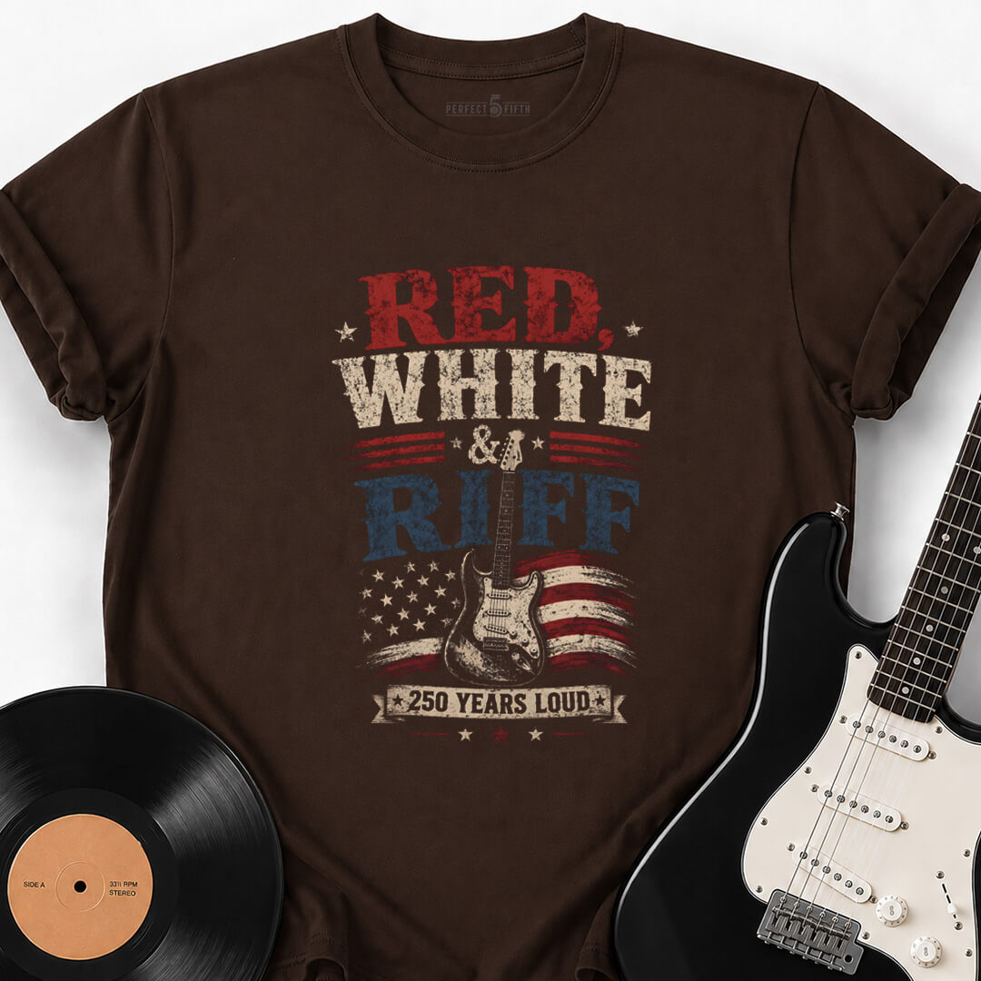 RED WHITE AND RIFF T-SHIRT