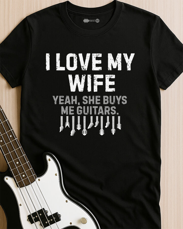 She Buys Me Guitars T-Shirt
