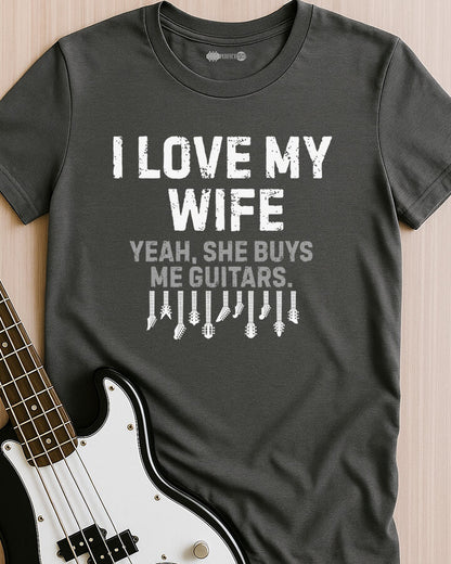 She Buys Me Guitars T-Shirt
