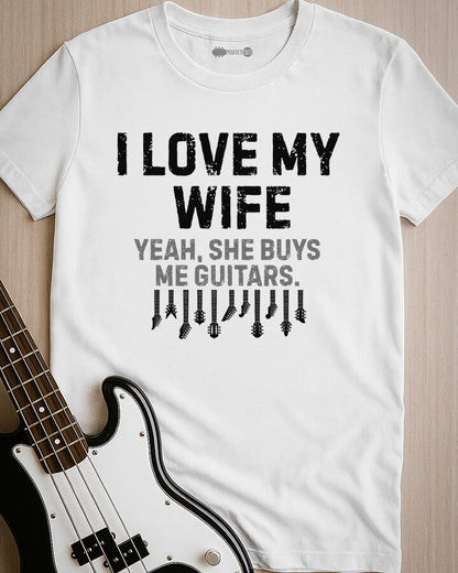 She Buys Me Guitars T-Shirt