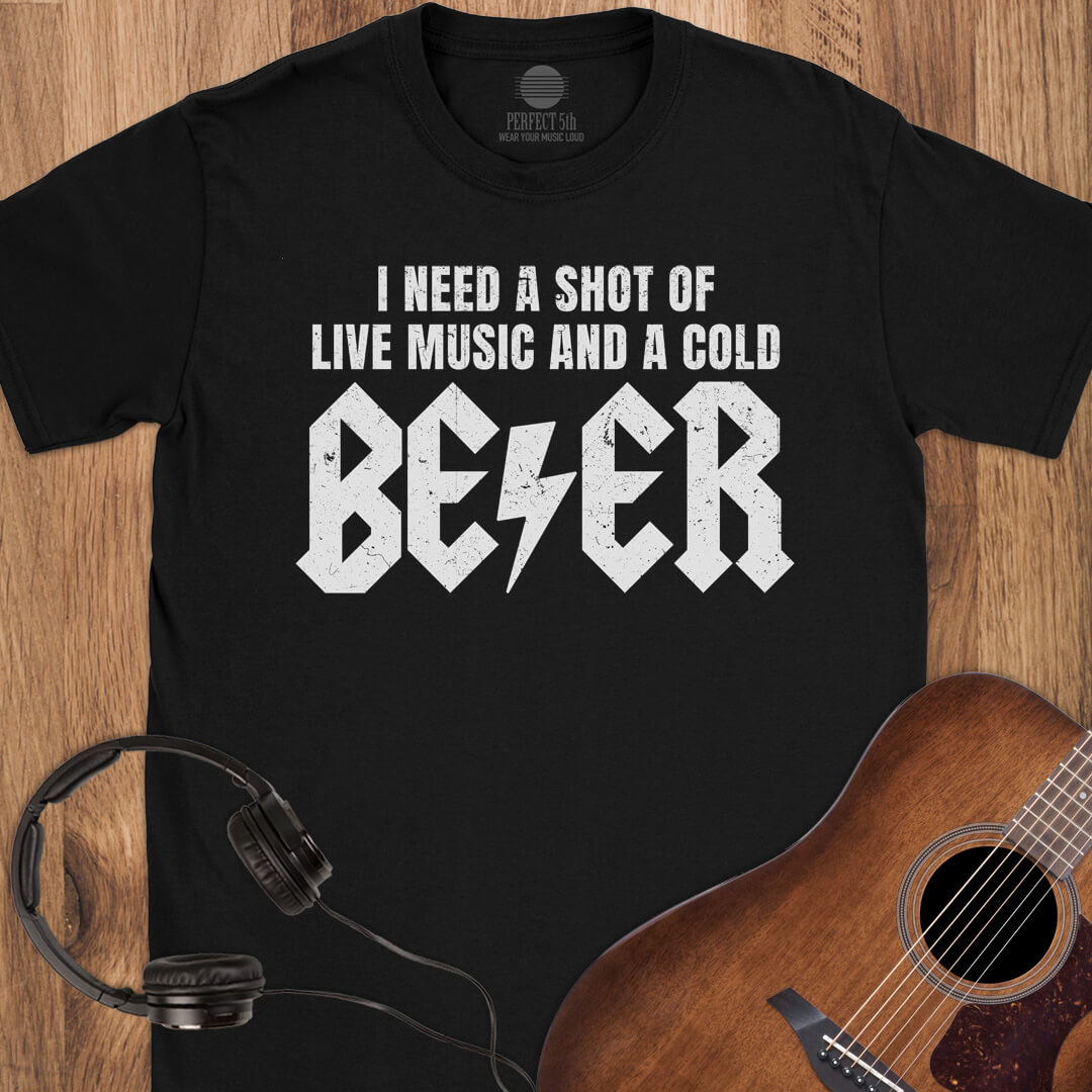 Shot of Rock & Cold Beer T-Shirt