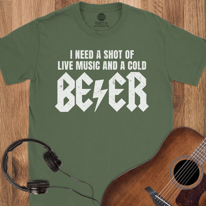 Shot of Rock & Cold Beer T-Shirt