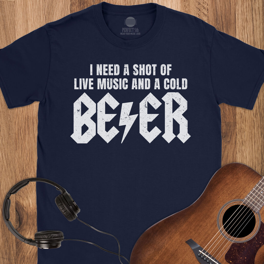 Shot of Rock & Cold Beer T-Shirt
