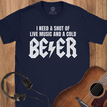 Shot of Rock & Cold Beer T-Shirt