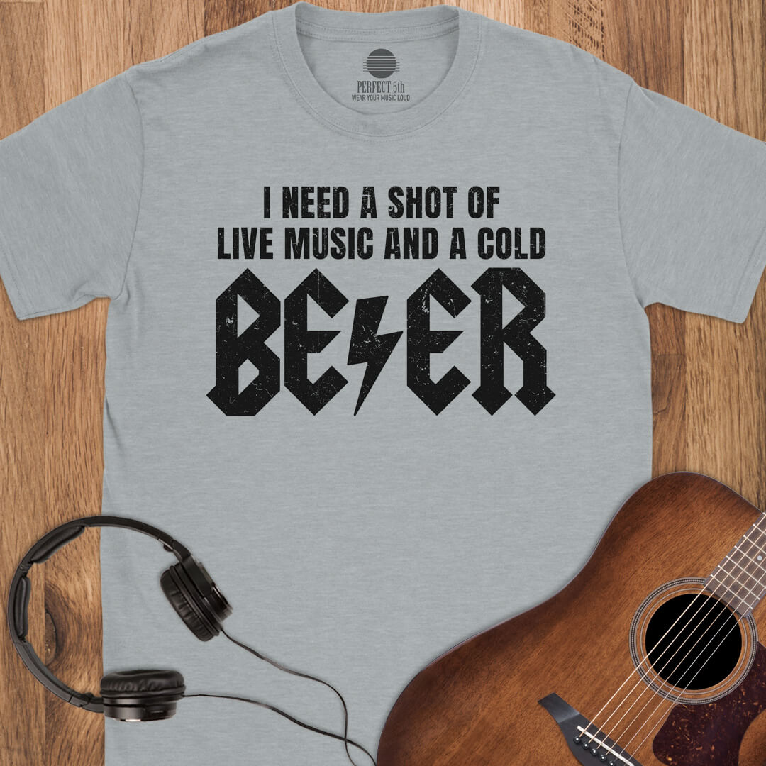 Shot of Rock & Cold Beer T-Shirt