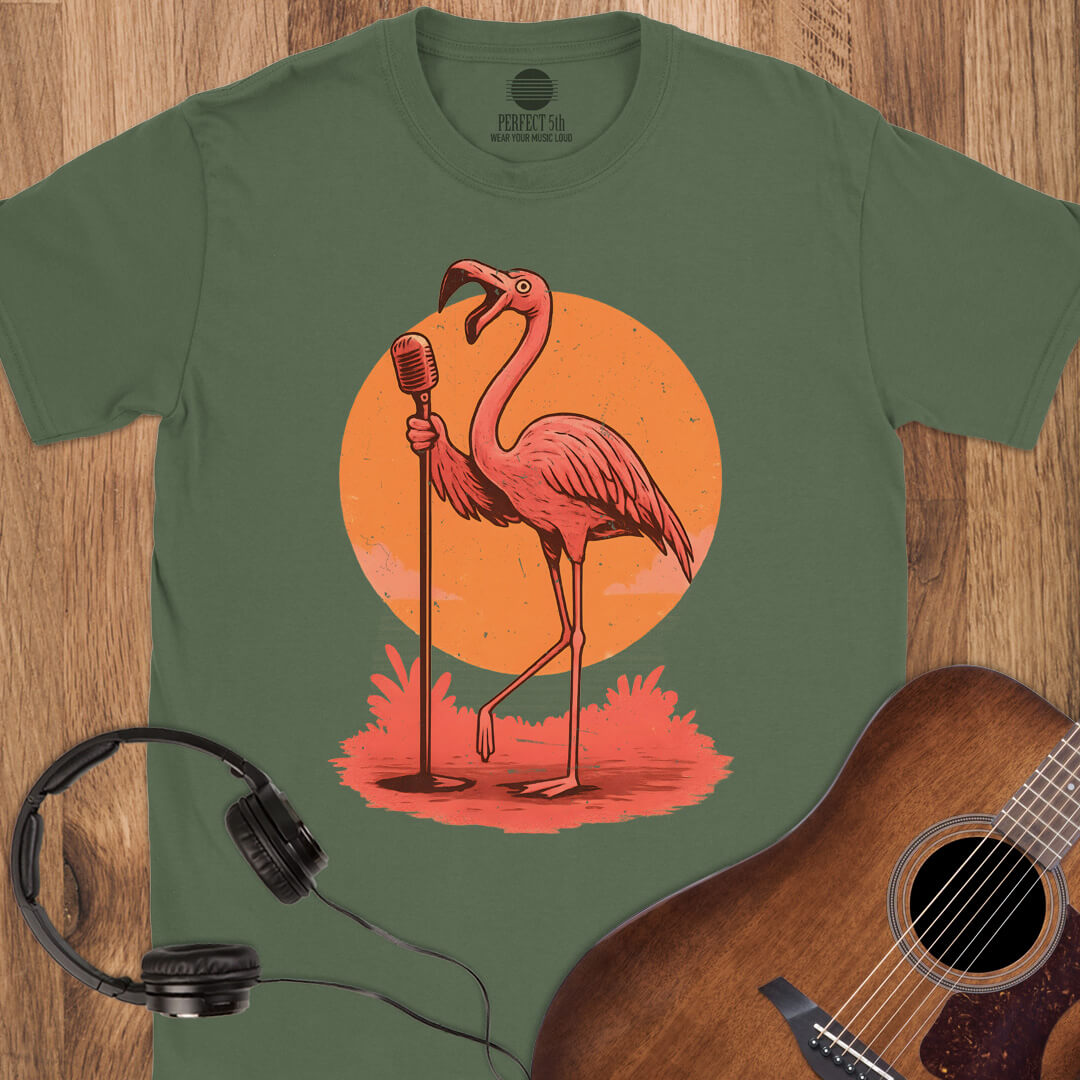 Sunset Serenade Flamingo T-Shirt