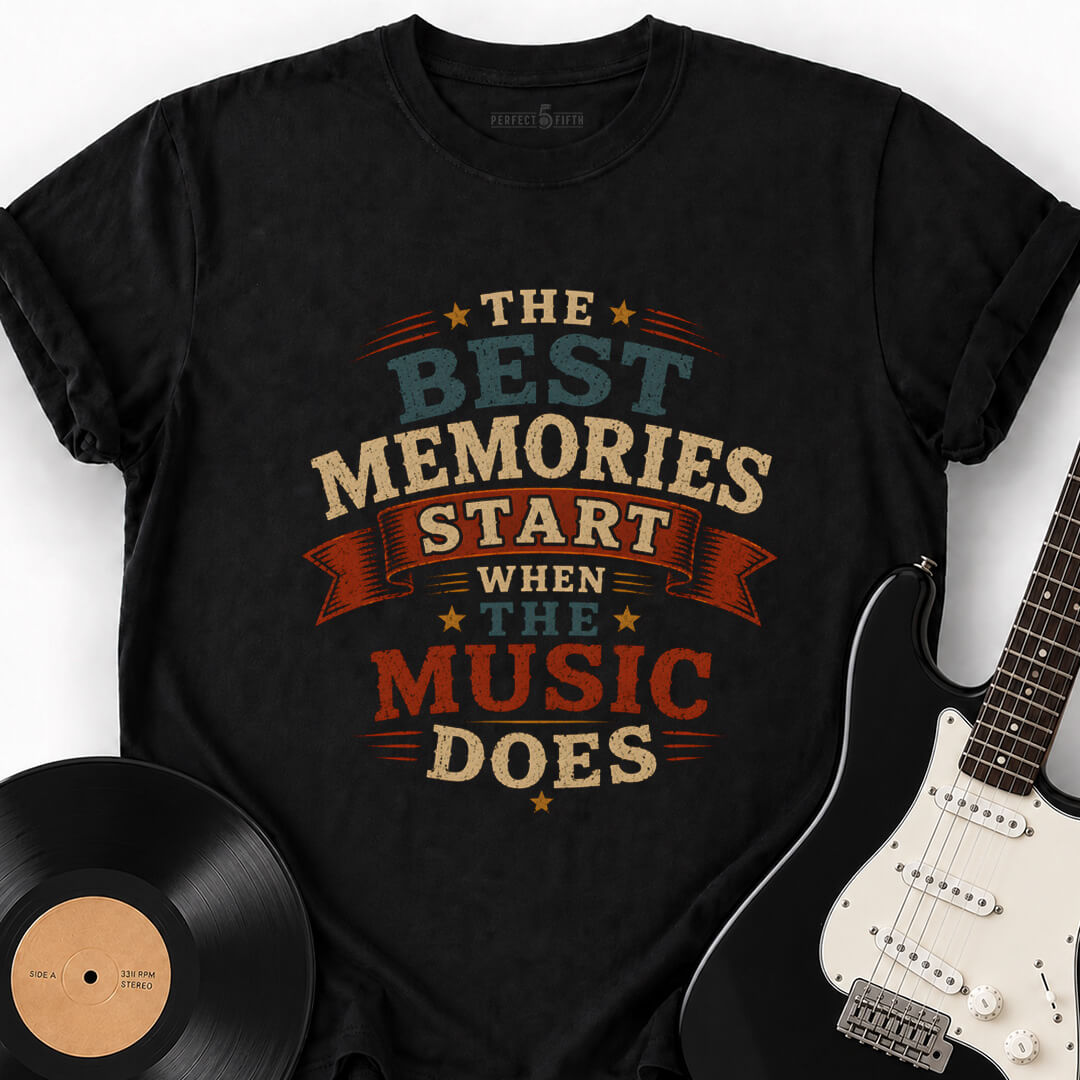 THE MUSIC STARTS T-SHIRT
