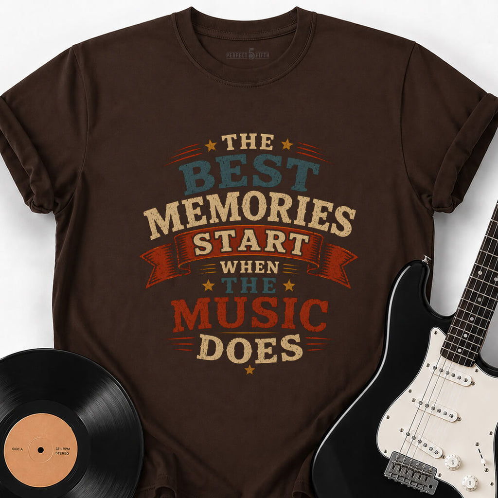THE MUSIC STARTS T-SHIRT
