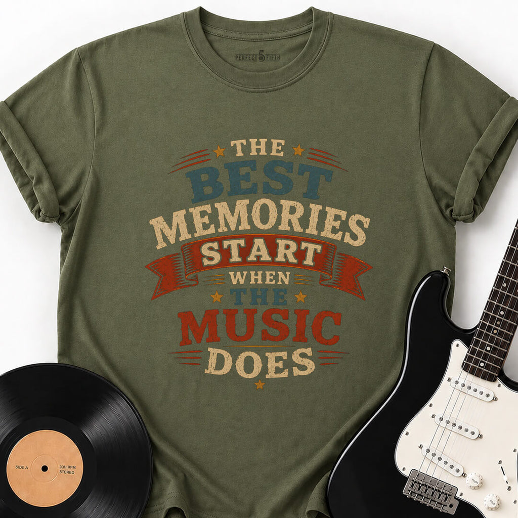 THE MUSIC STARTS T-SHIRT