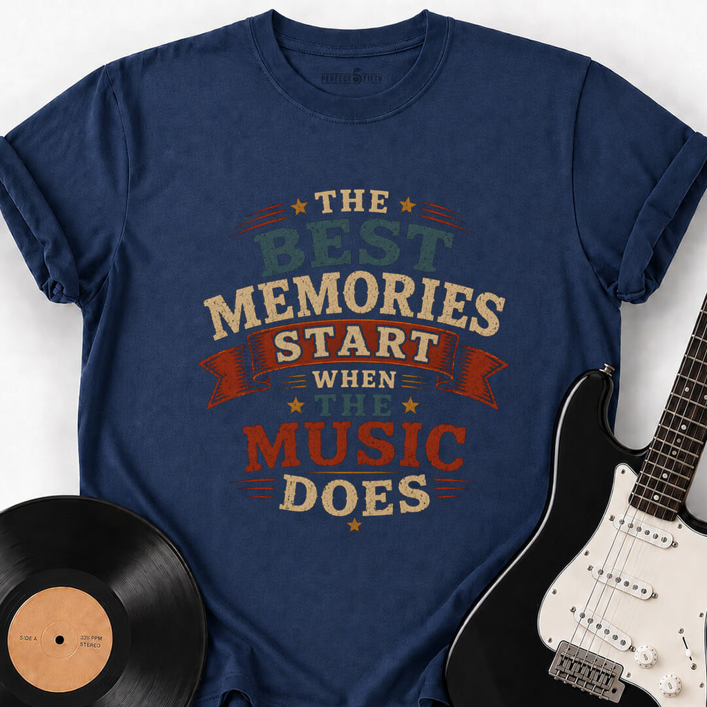 THE MUSIC STARTS T-SHIRT