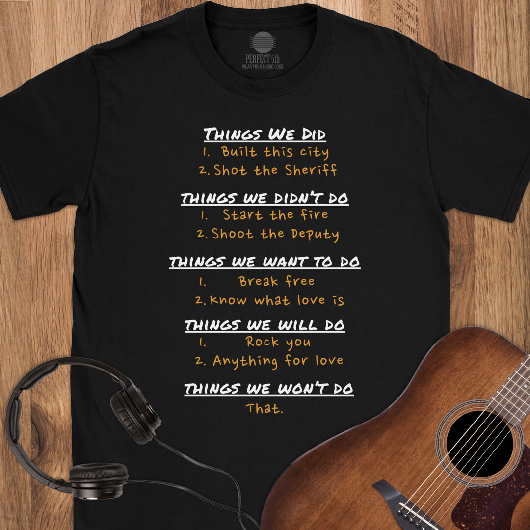 The Ultimate Rock Checklist T-Shirt