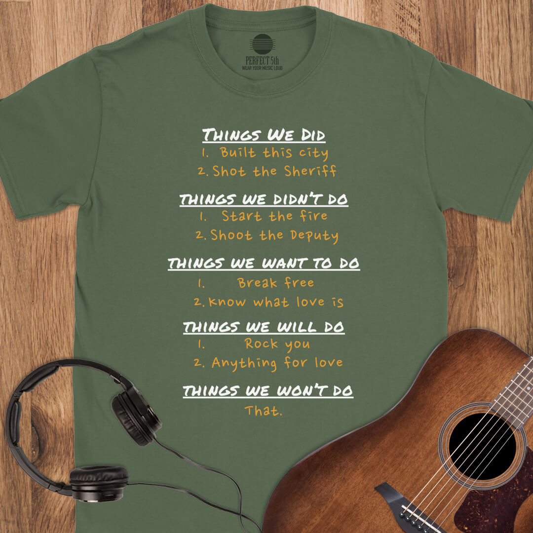 The Ultimate Rock Checklist T-Shirt