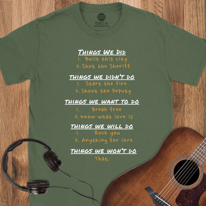 The Ultimate Rock Checklist T-Shirt