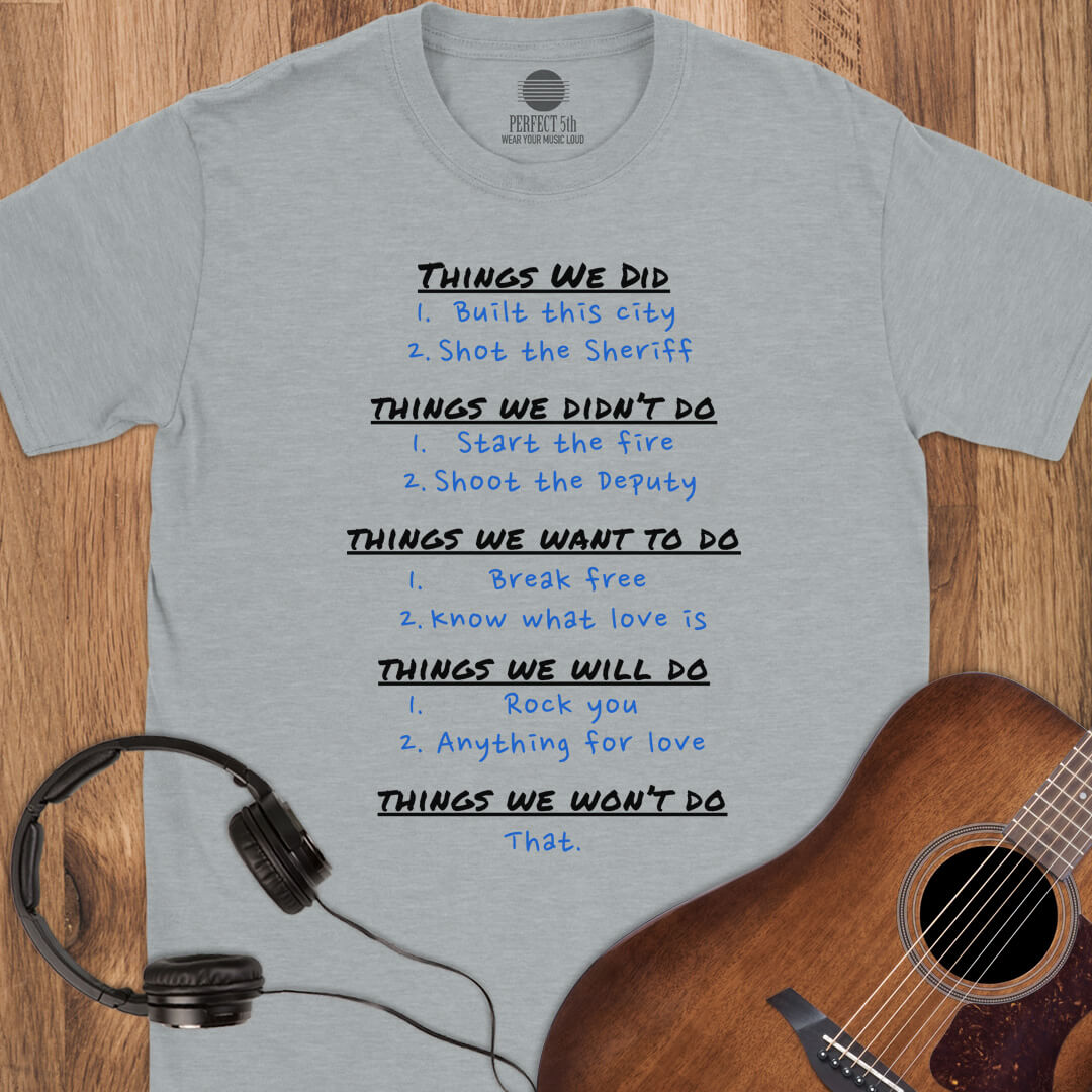 The Ultimate Rock Checklist T-Shirt